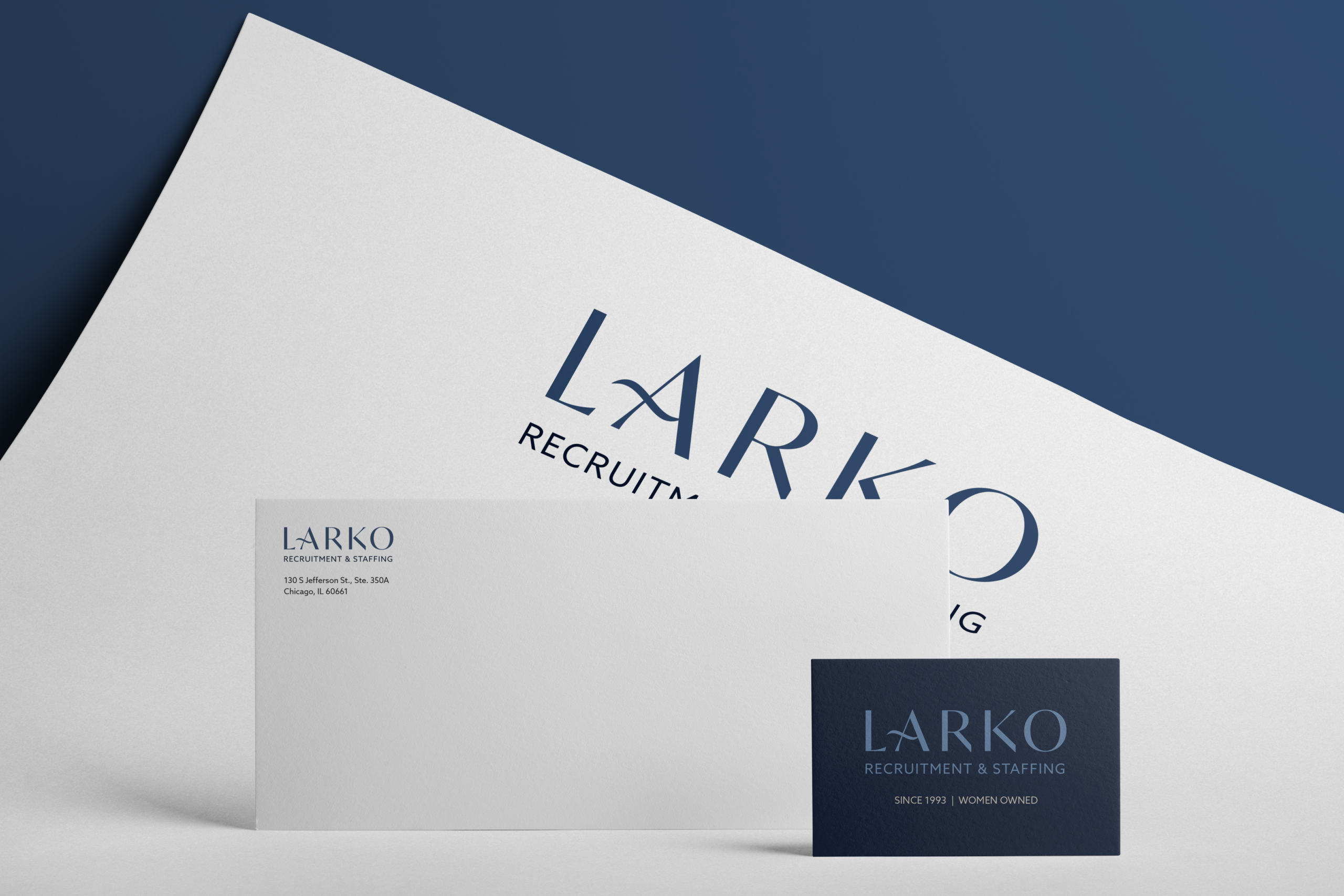 Larko letterhead, envelope and business card